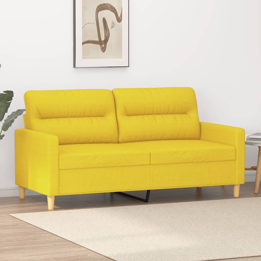 Levně vidaXL 2místná pohovka světle žlutá 140 cm textil