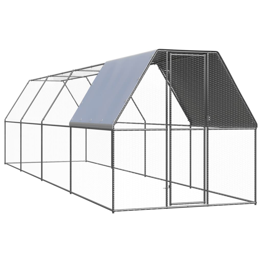 Levně vidaXL Venkovní klec pro kuřata 2 x 8 x 2 m pozinkovaná ocel