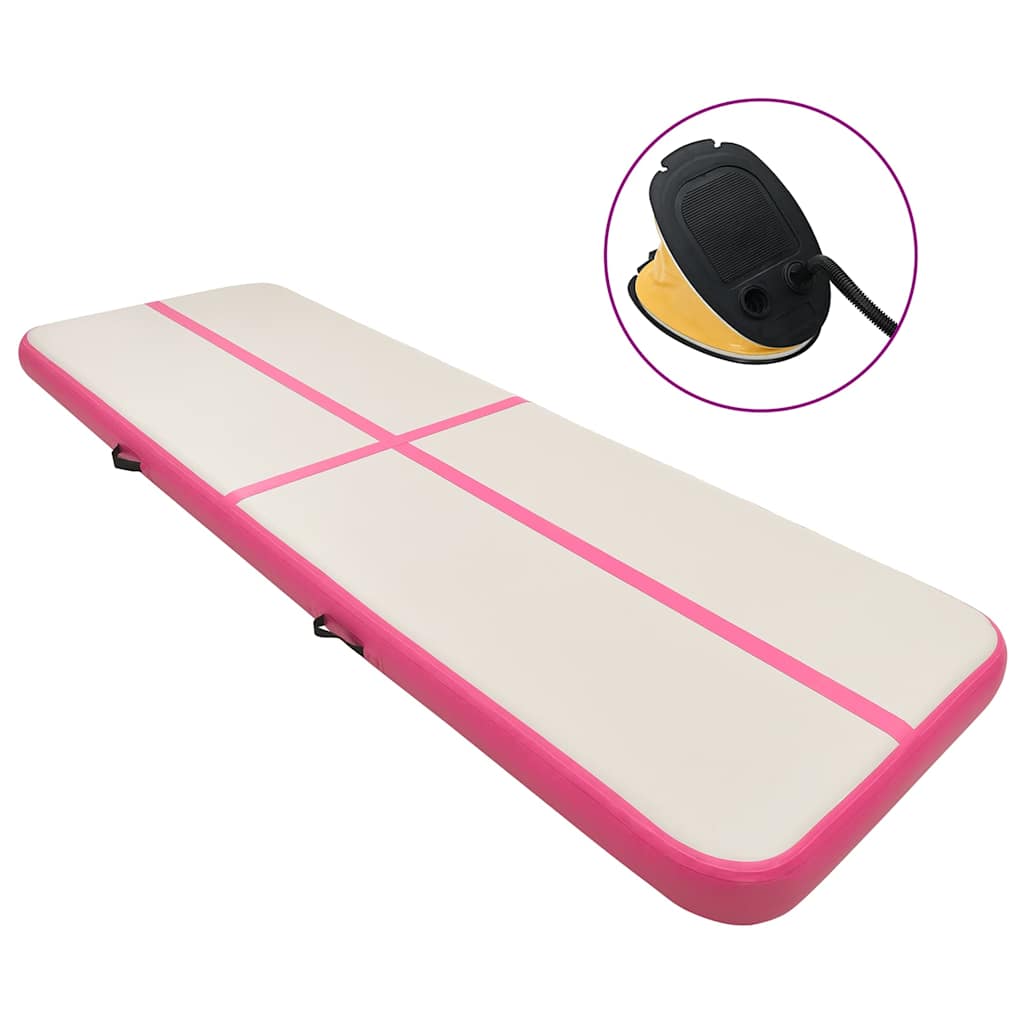 vidaXL Nafukovací žíněnka s pumpou 700 x 100 x 15 cm PVC růžová