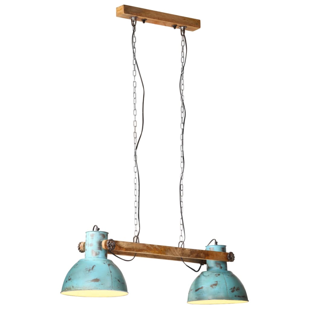 Levně vidaXL Závěsné svítidlo 25 W modrá patina 85 x 28 x 109 cm E27