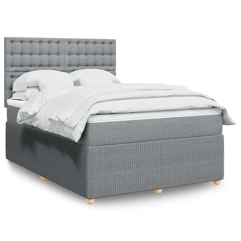 Levně vidaXL Box spring postel s matrací světle šedá 160 x 200 cm textil