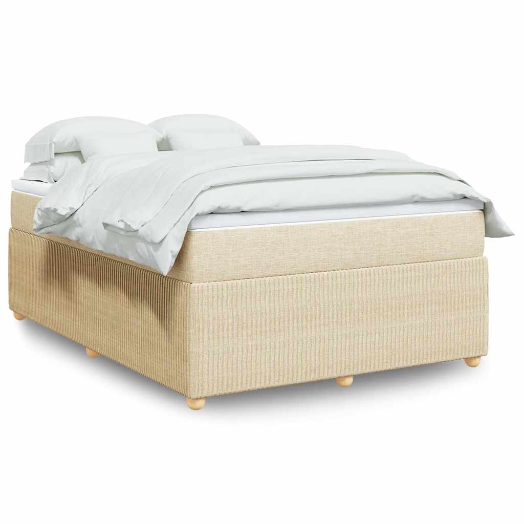 Levně vidaXL Box spring postel s matrací krémová 160x200 cm textil