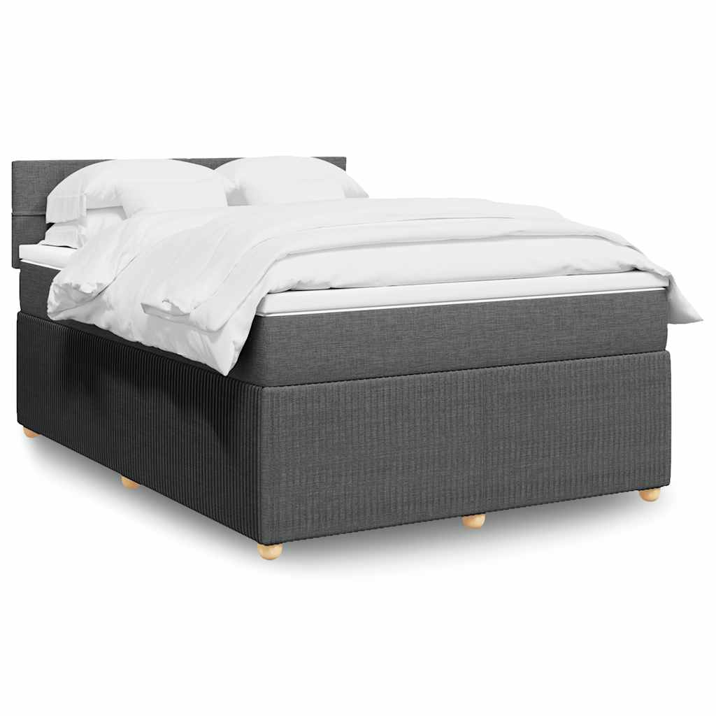 Levně vidaXL Box spring postel s matrací tmavě šedá 160x200 cm textil