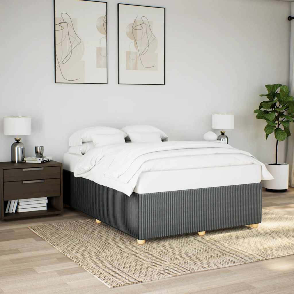 Levně vidaXL Postel bez matrace tmavě šedá 140 x 200 cm textil