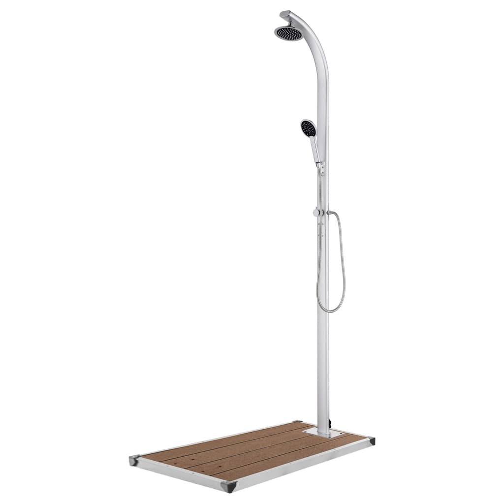 Levně vidaXL Zahradní sprcha s hnědou základnou 220 cm hliník