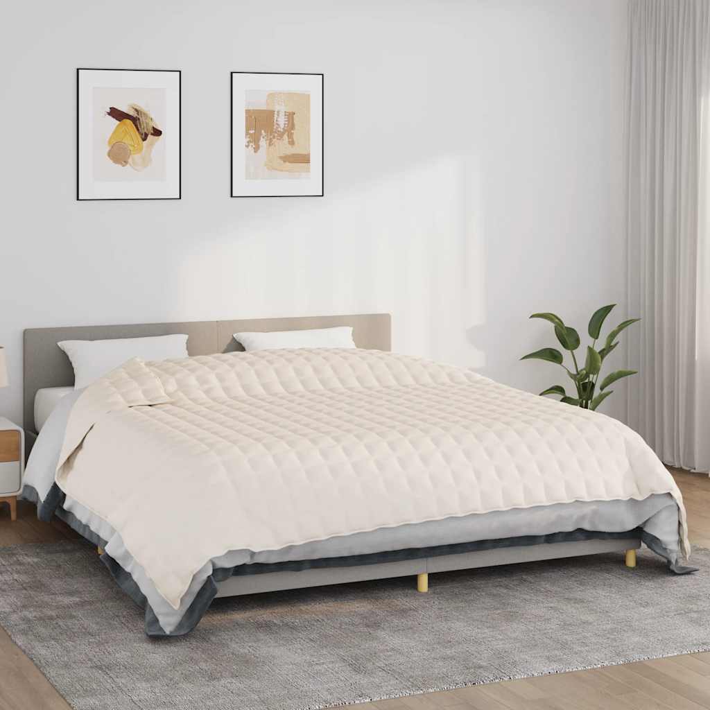 Levně vidaXL Zátěžová deka světle krémová 235 x 290 cm 11 kg textil