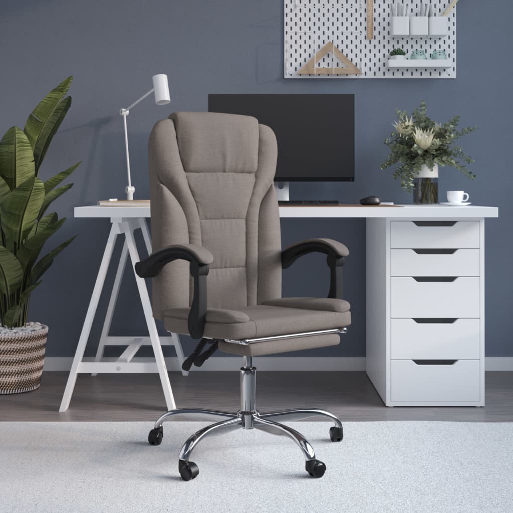 Levně vidaXL Polohovací kancelářská židle taupe textil