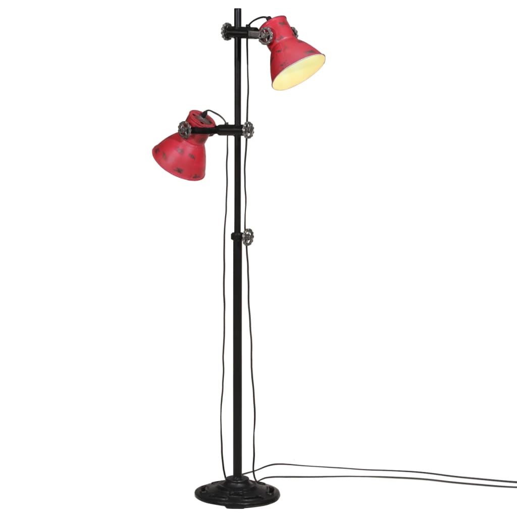 Levně vidaXL Stojací lampa 25 W červená patina 25 x 25 x 90/160 cm E27