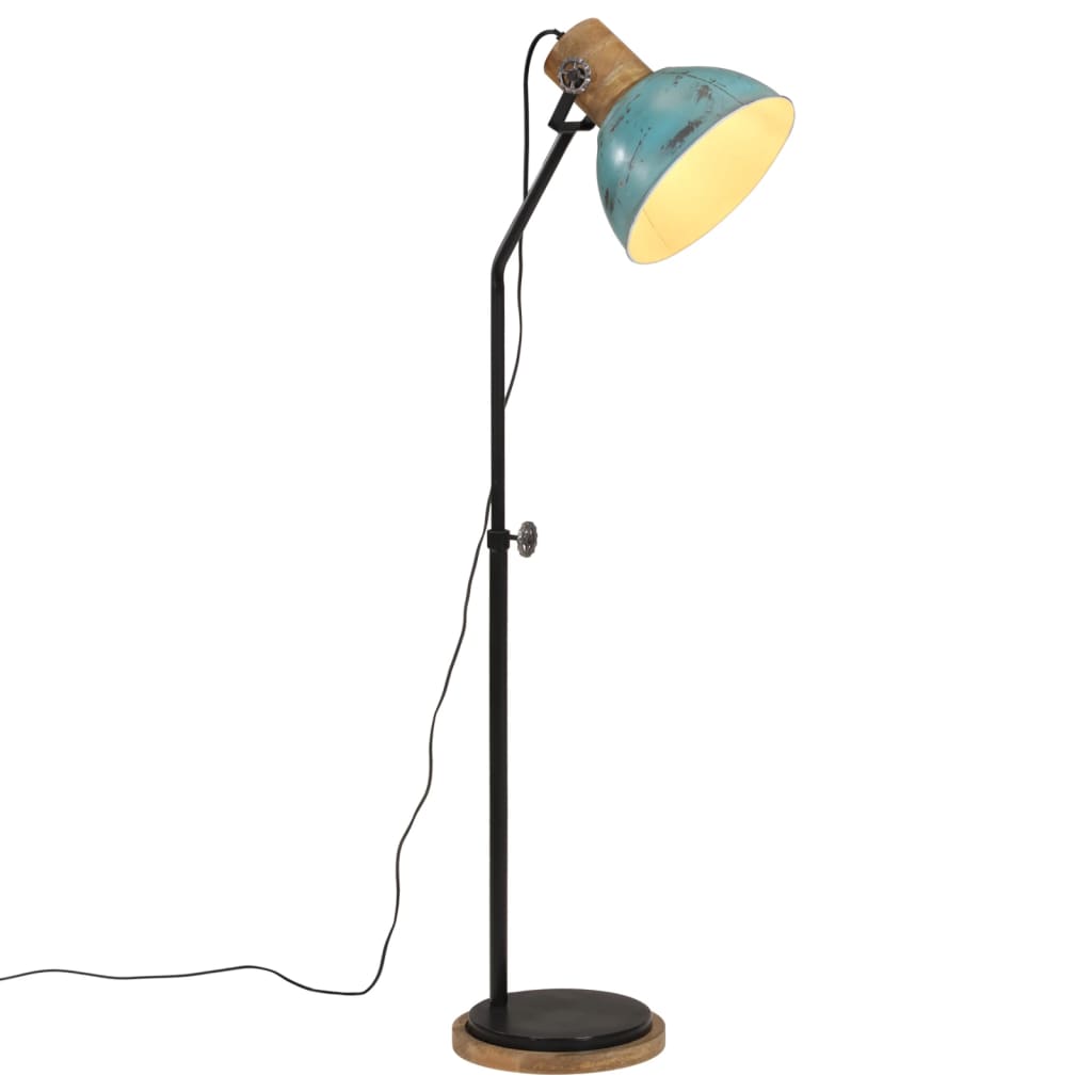 Levně vidaXL Stojací lampa 25 W modrá patina 30 x 30 x 100–150 cm E27