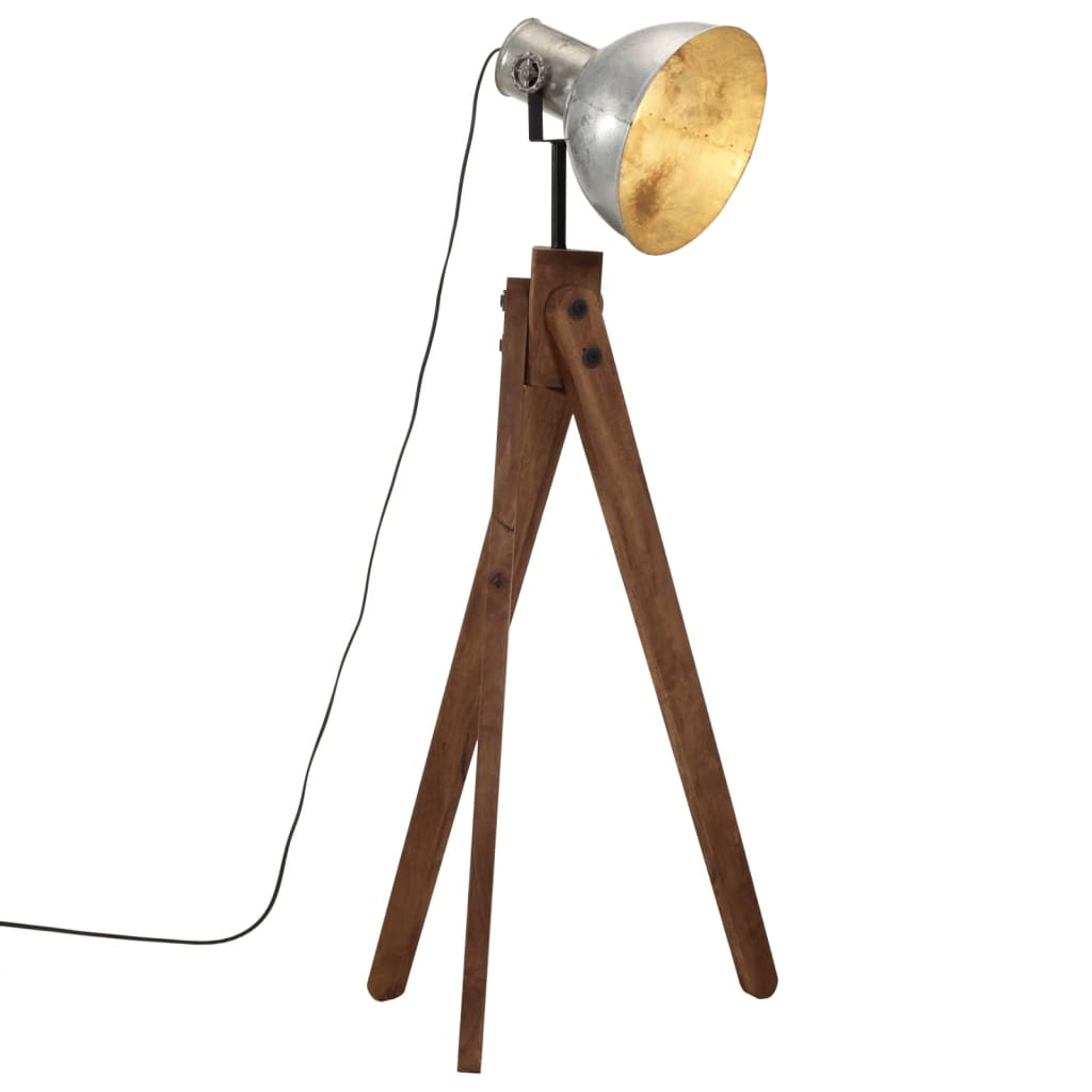 Levně vidaXL Stojací lampa 25 W vintage stříbrná 45 x 45 x 120 cm E27