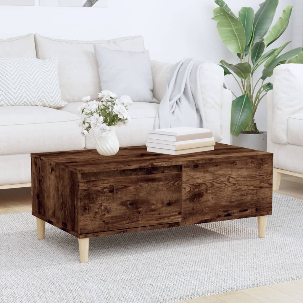 Levně vidaXL Konferenční stolek kouřový dub 90x50x36,5 cm kompozitní dřevo