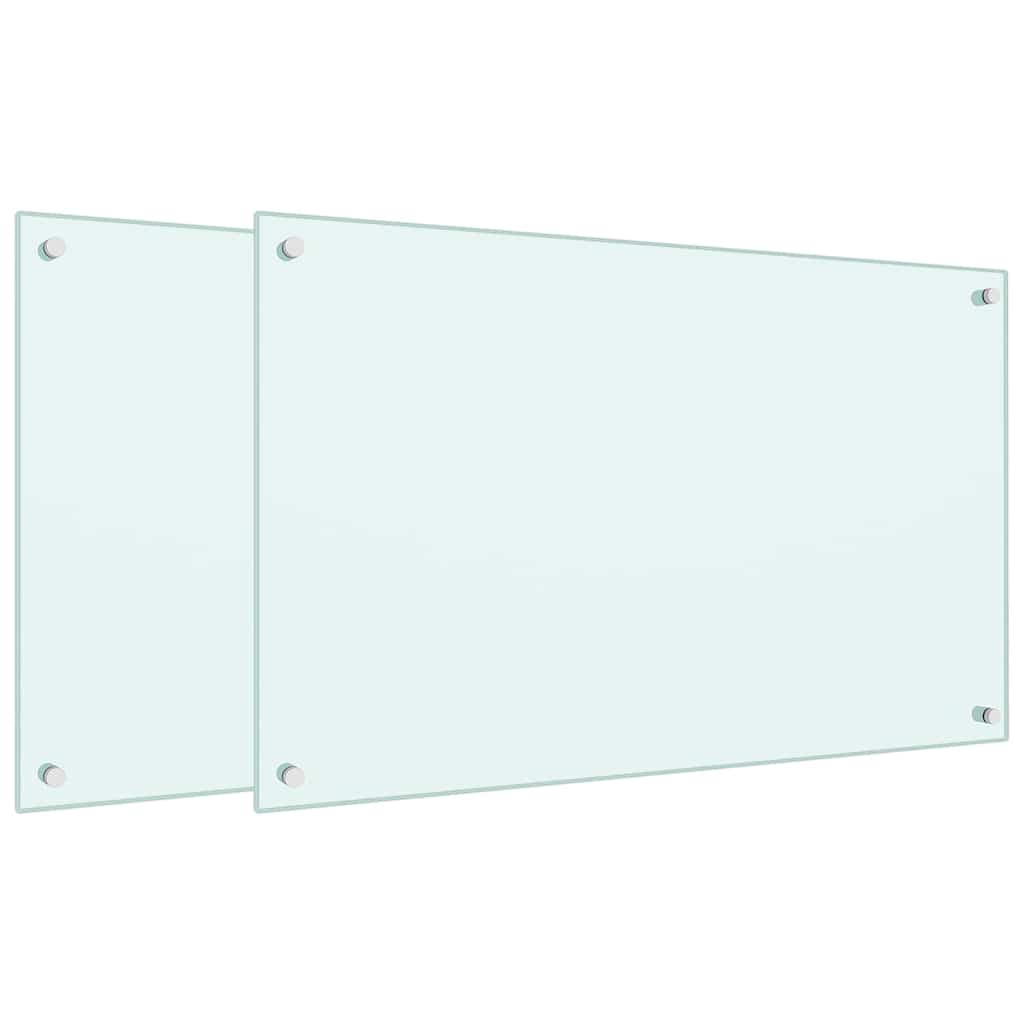 Levně vidaXL Kuchyňské panely 2 ks bílé 80 x 50 cm tvrzené sklo