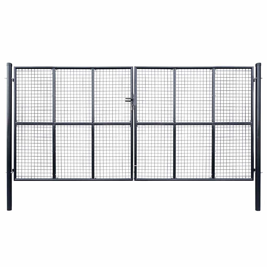 Levně vidaXL Pletivá zahradní branka pozinkovaná ocel 400 x 175 cm šedá