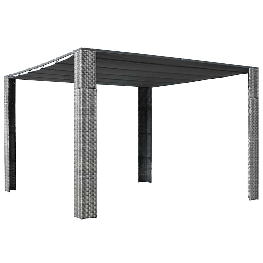Levně vidaXL Altán se střechou polyratan 300x300x220 cm šedý a antracitový