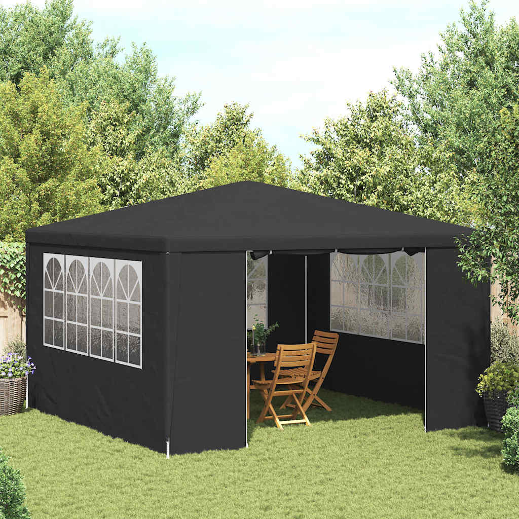 Levně vidaXL Profesionální party stan s bočnicemi 4x4 m antracitový 90 g/m²