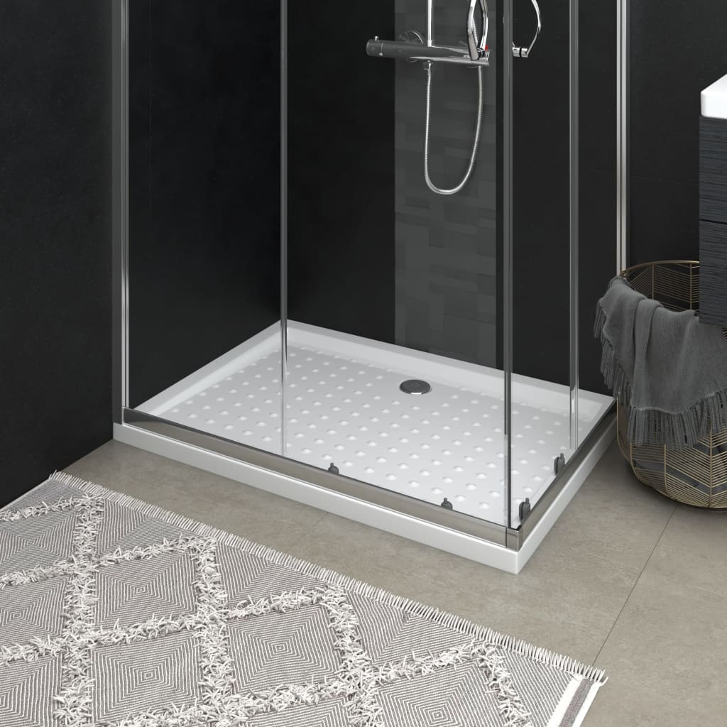 Levně vidaXL Sprchová vanička s puntíky bílá 70 x 100 x 4 cm ABS