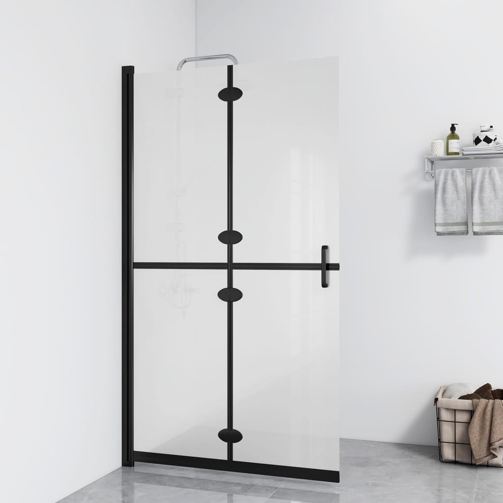 Levně vidaXL Skládací sprchová zástěna mléčné ESG sklo 90 x 190 cm