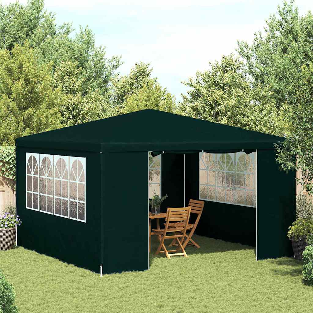 Levně vidaXL Profesionální party stan s bočnicemi 4x4 m zelený 90 g/m²