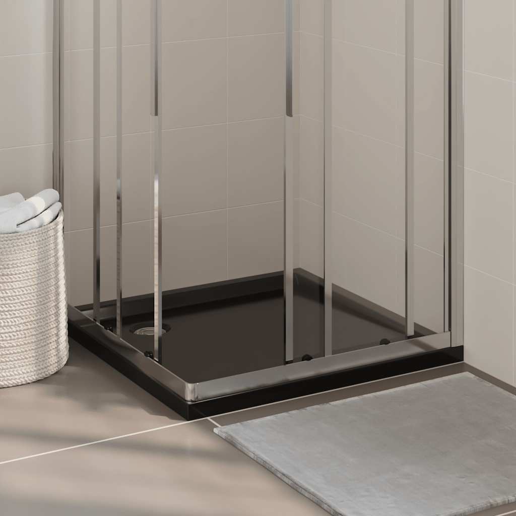 Levně vidaXL Čtvercová sprchová vanička ABS černá 80 x 80 cm