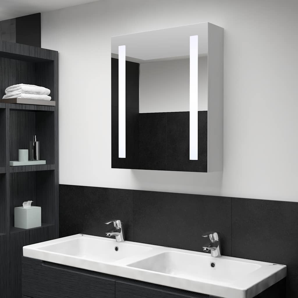 Levně vidaXL LED koupelnová skříňka se zrcadlem 50 x 13 x 70 cm