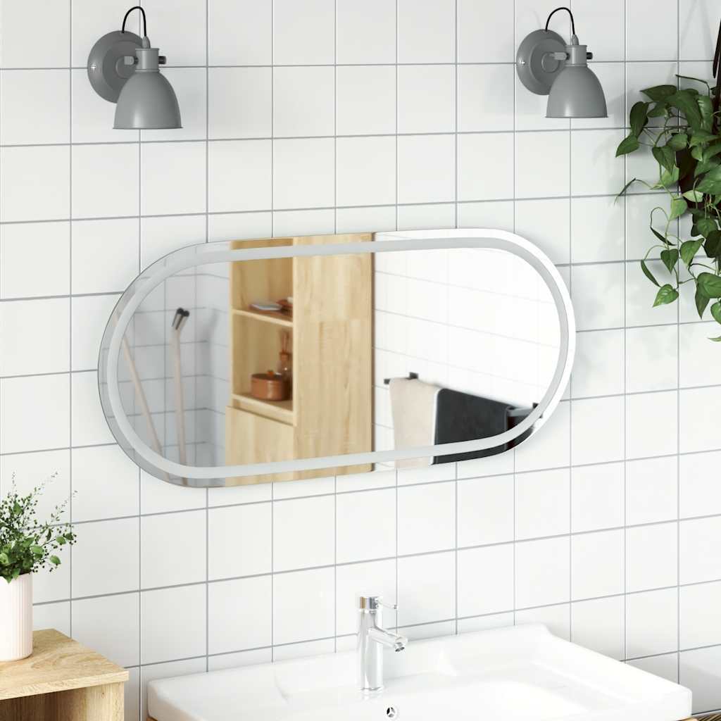 Levně vidaXL Koupelnové LED zrcadlo 100 x 45 cm oválné