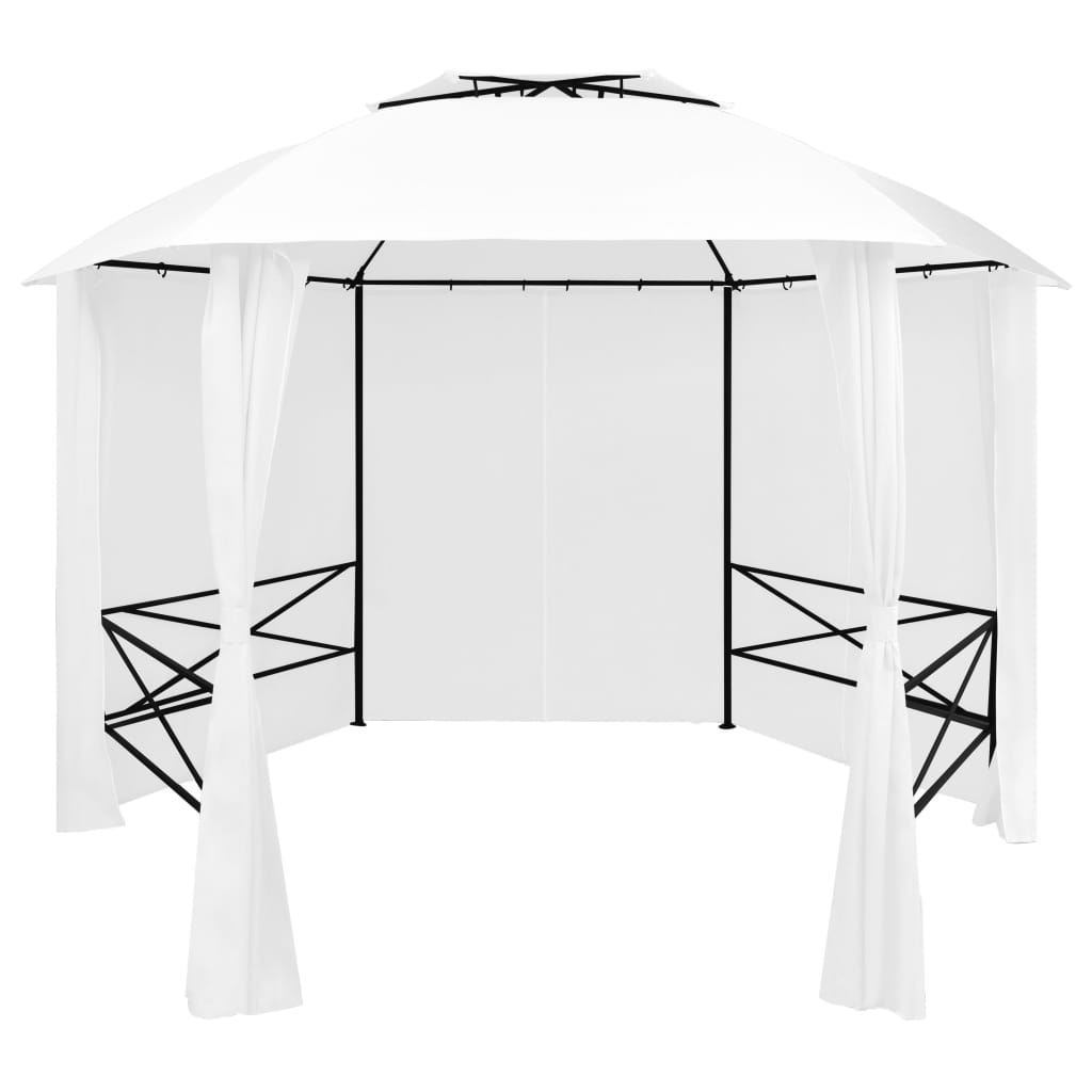 Levně vidaXL Zahradní party stan se závěsy 360 x 312 x 265 cm bílý 180 g/m²