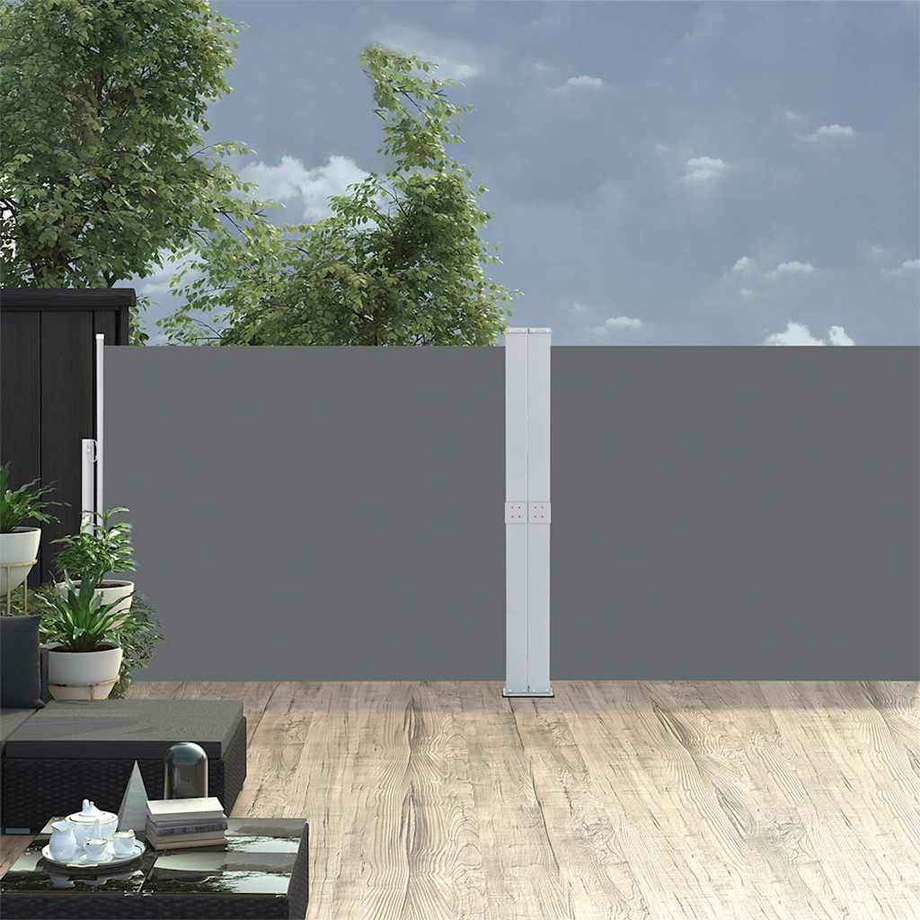 Levně vidaXL Zatahovací boční markýza / zástěna 140 x 1200 cm antracitová