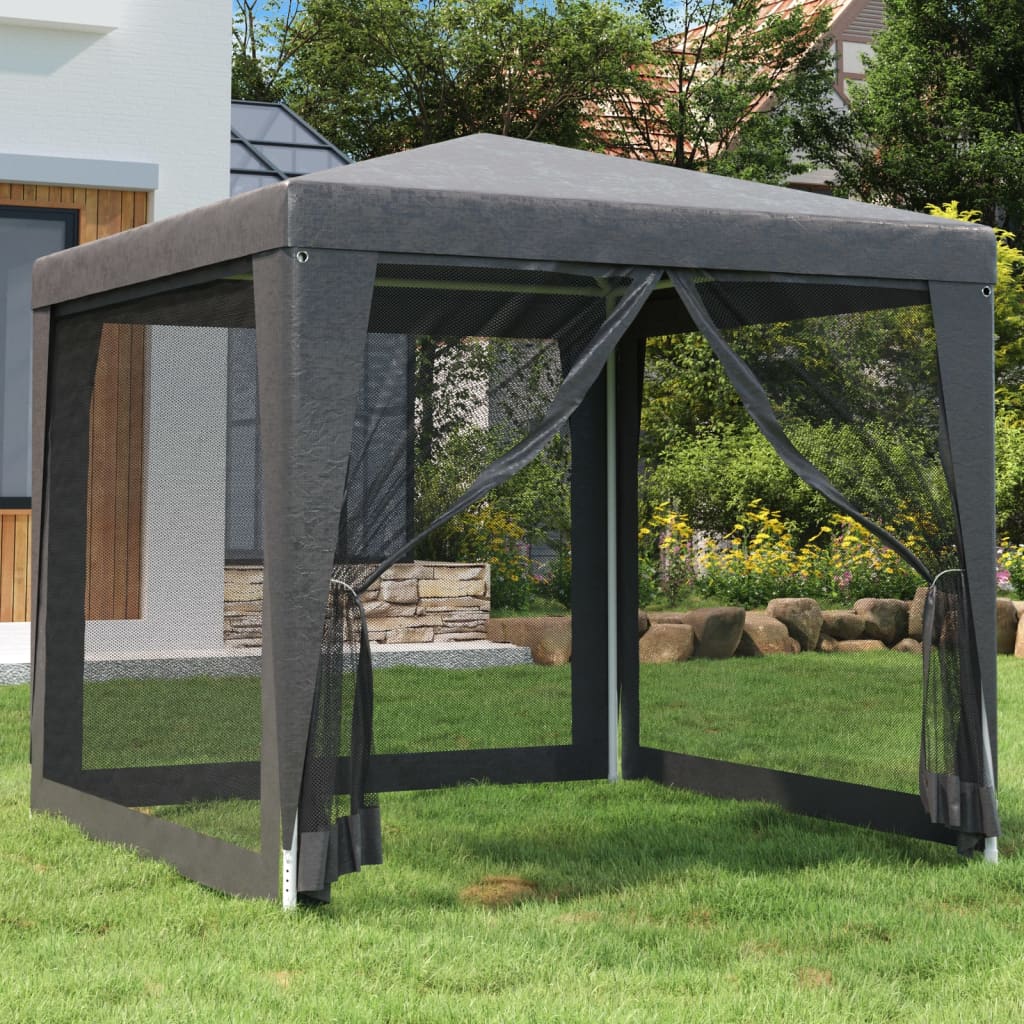 Levně vidaXL Party stan se 4 síťovanými bočnicemi antracitový 2,5x2,5 m HDPE