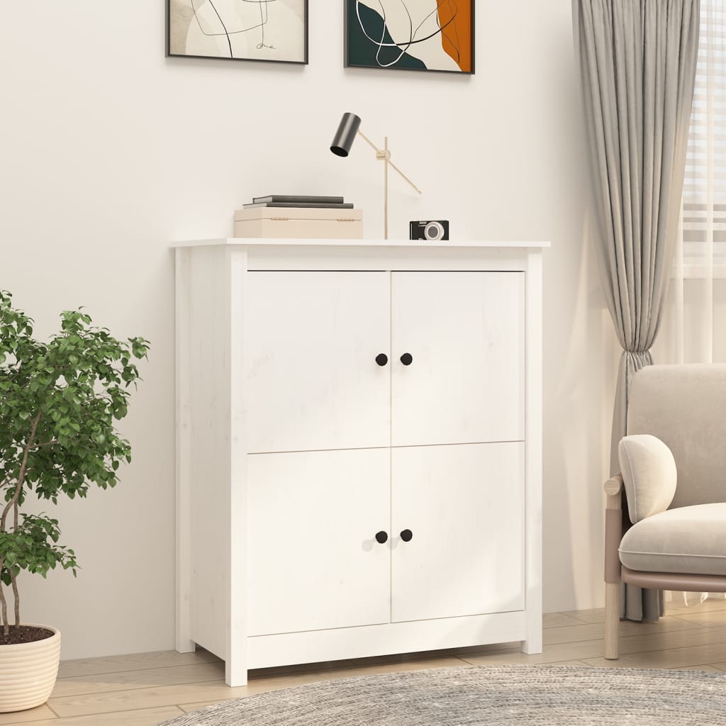 Levně vidaXL Příborník bílý 83 x 41,5 x 100 cm masivní borové dřevo