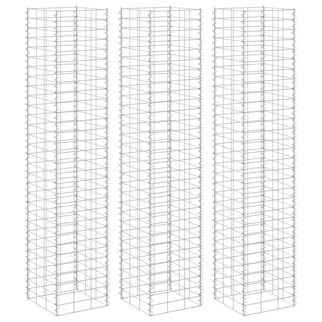 Levně vidaXL Gabionové vyvýšené záhony 3 ks 30 x 30 x 200 cm železo