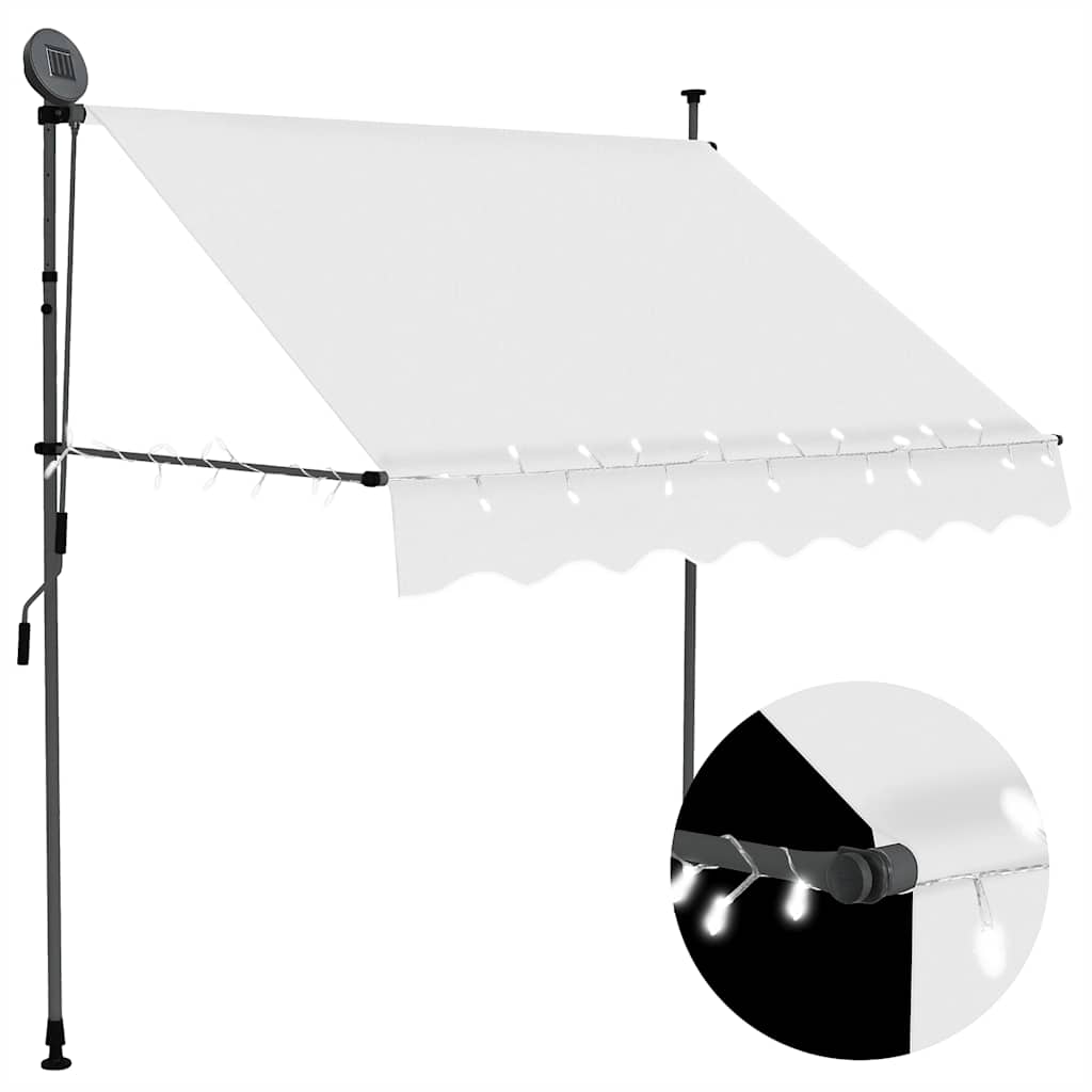 Levně vidaXL Ručně zatahovací markýza s LED světlem 200 cm krémová