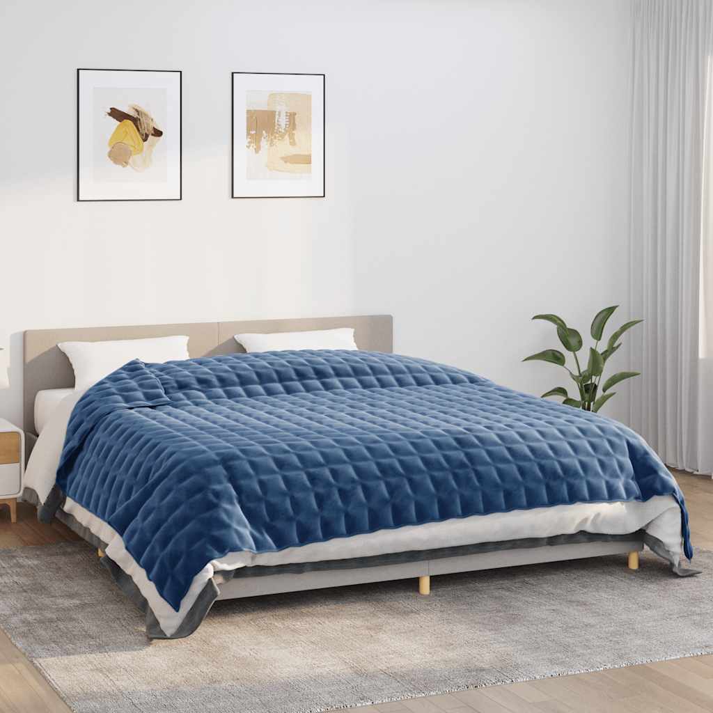 Levně vidaXL Zátěžová deka modrá 220 x 260 cm 15 kg textil