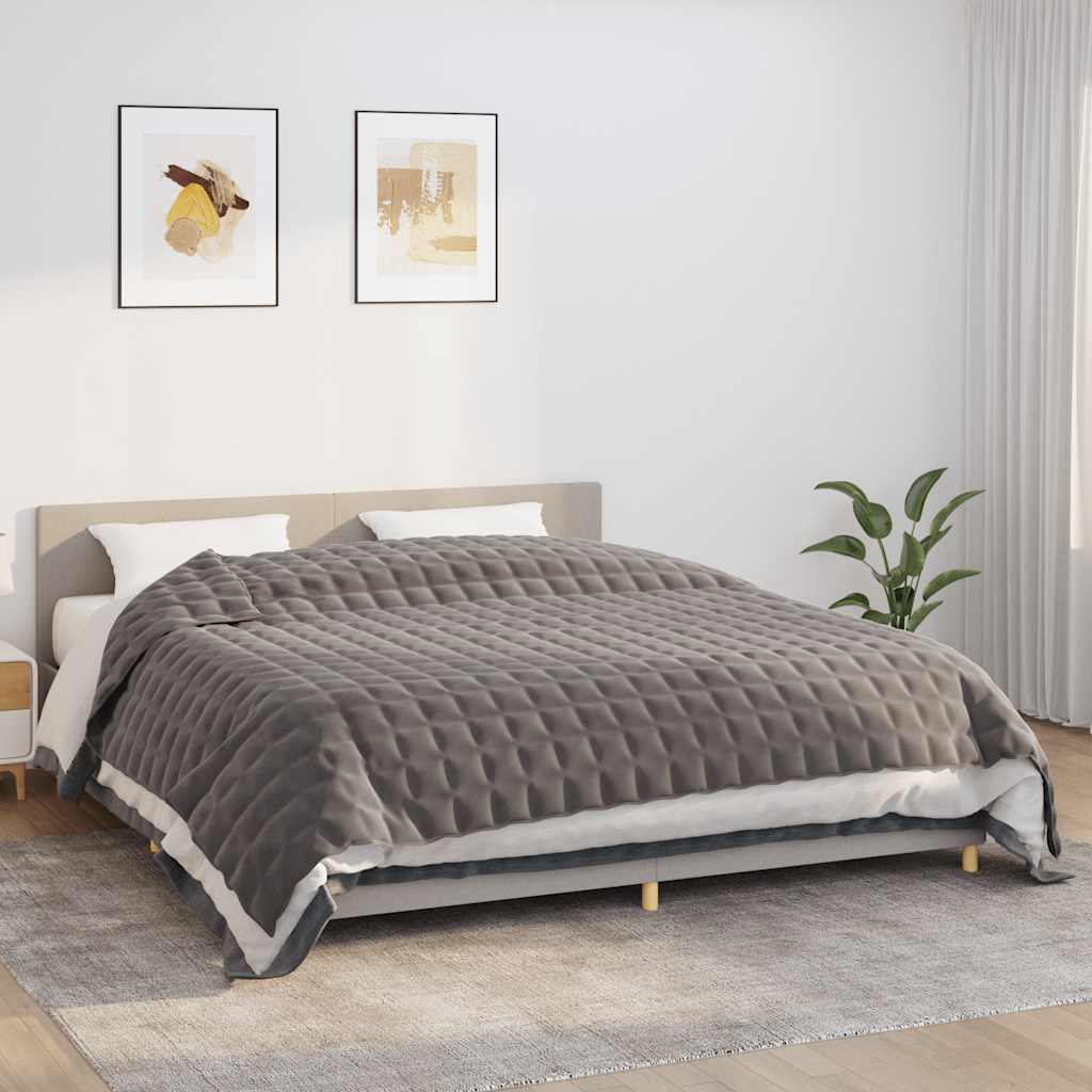 Levně vidaXL Zátěžová deka šedá 220 x 260 cm 15 kg textil