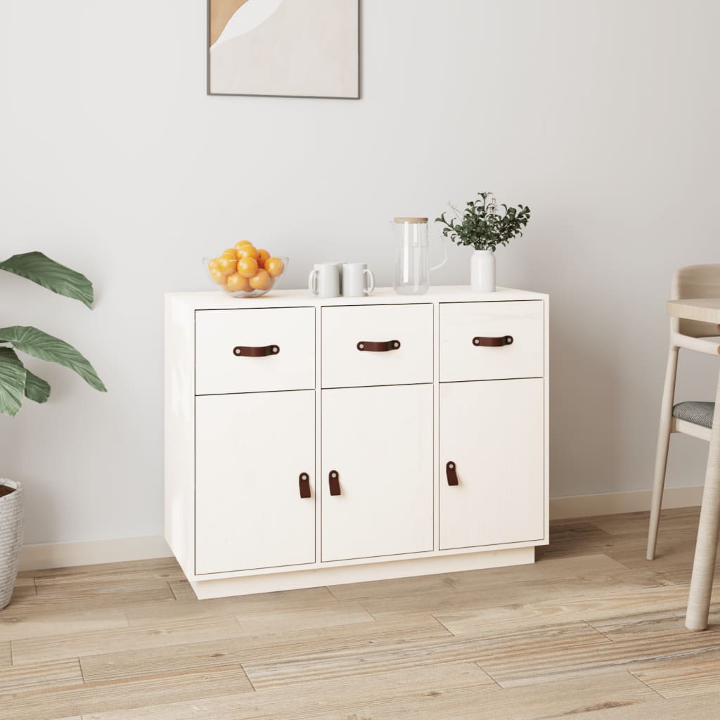 Levně vidaXL Příborník bílý 100 x 40 x 75 cm masivní borové dřevo