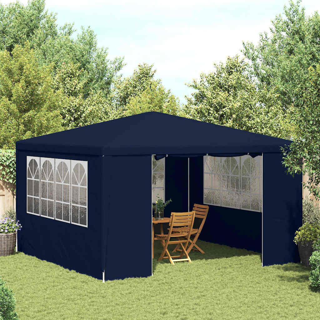 Levně vidaXL Profesionální party stan s bočnicemi 4 x 4 m modrý 90 g/m²