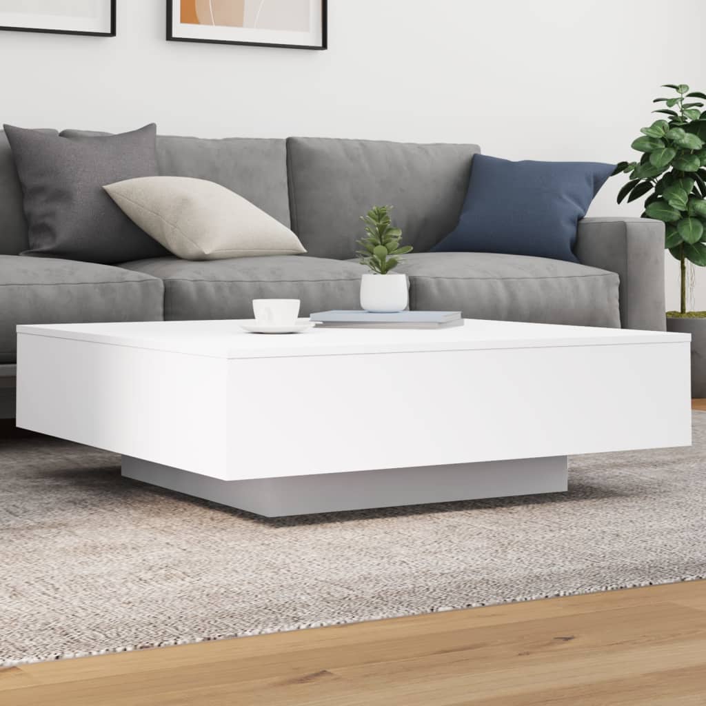 Levně vidaXL Konferenční stolek s LED osvětlením bílý 100 x 100 x 31 cm