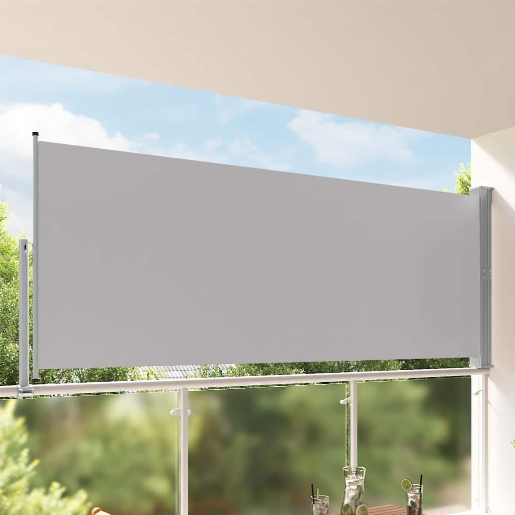 Levně vidaXL Terasová zatahovací boční markýza 140 x 300 cm šedá