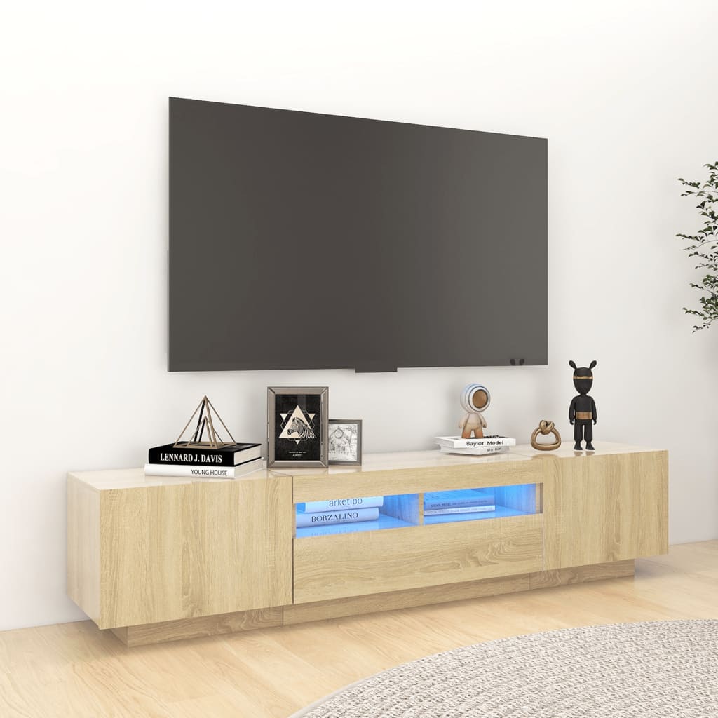 Levně vidaXL TV skříňka s LED osvětlením dub sonoma 180 x 35 x 40 cm
