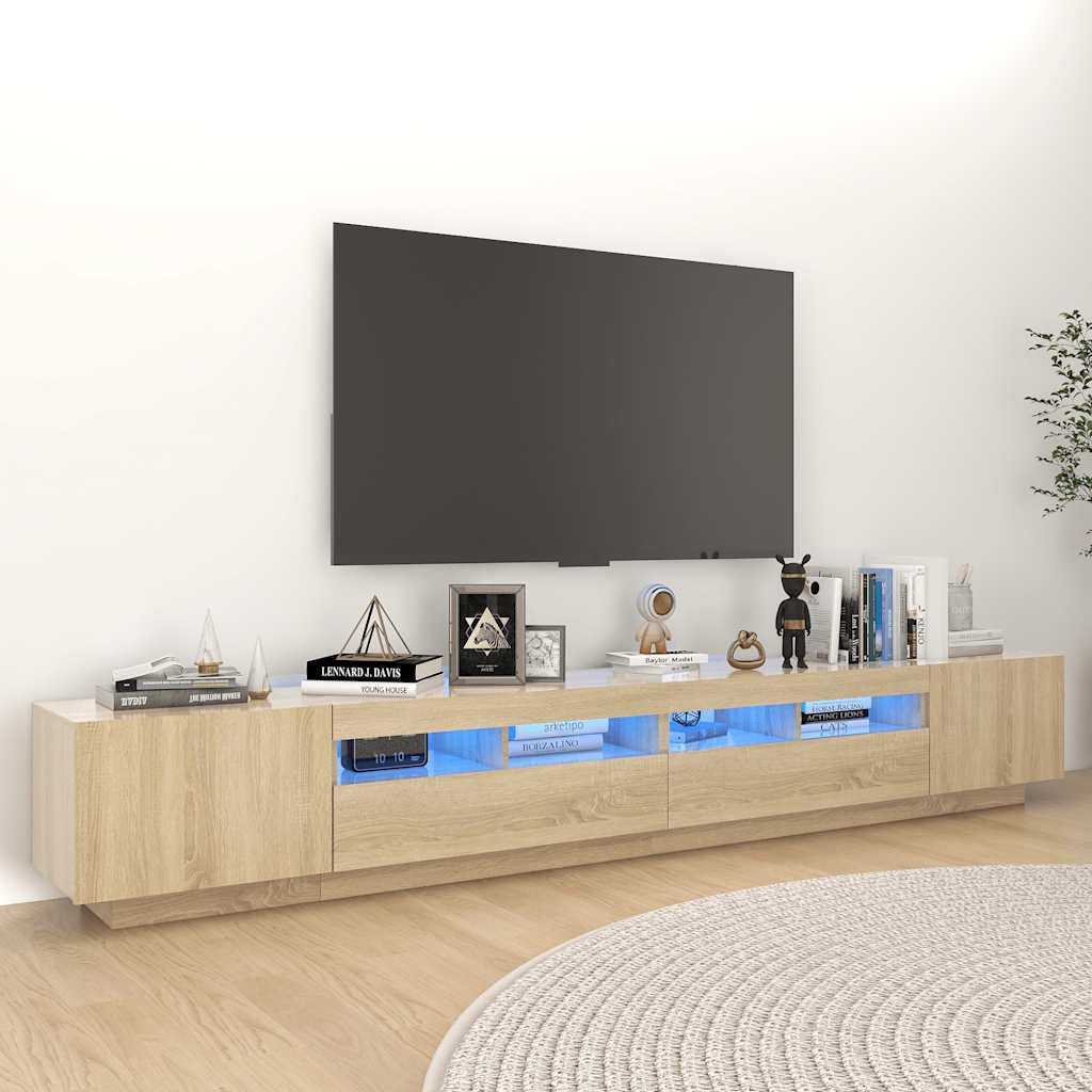 Levně vidaXL TV skříňka s LED osvětlením dub sonoma 260 x 35 x 40 cm