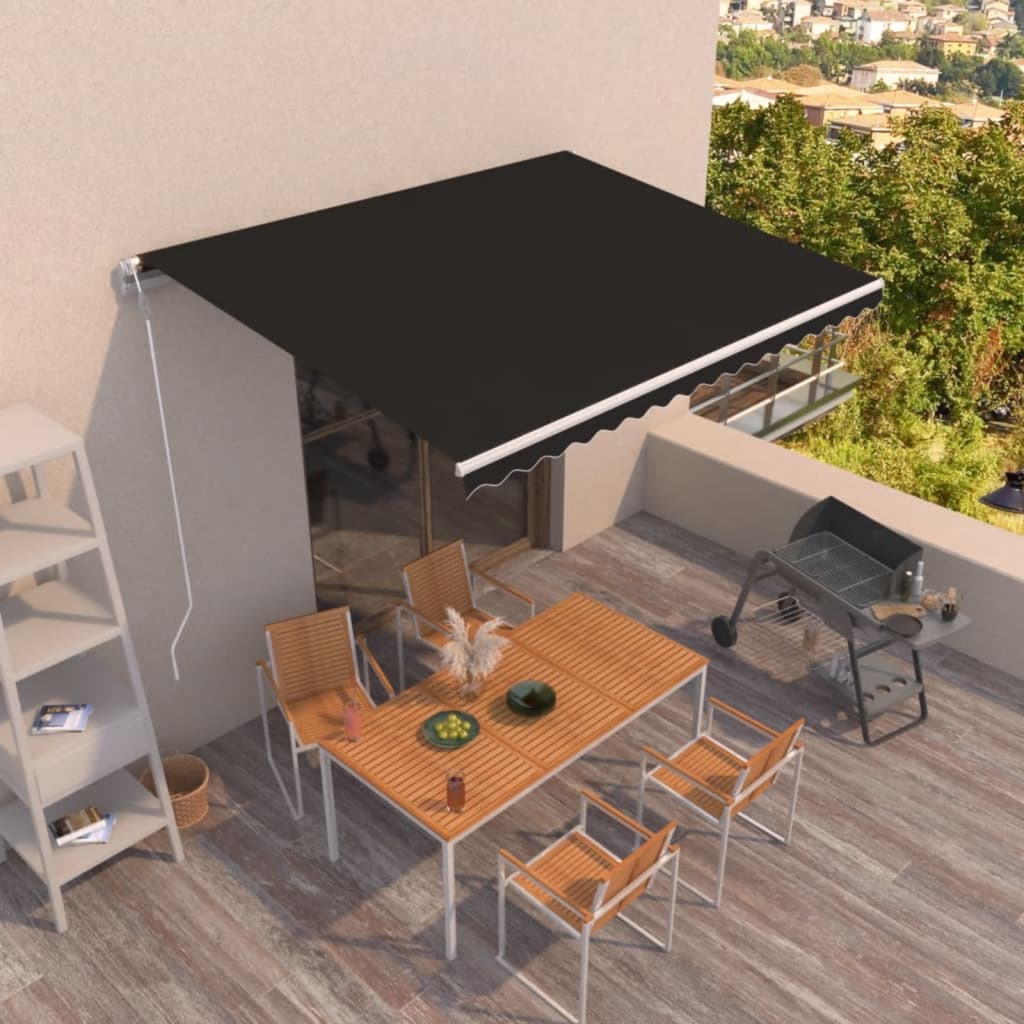 Levně vidaXL Automatická zatahovací markýza 450 x 350 cm antracitová