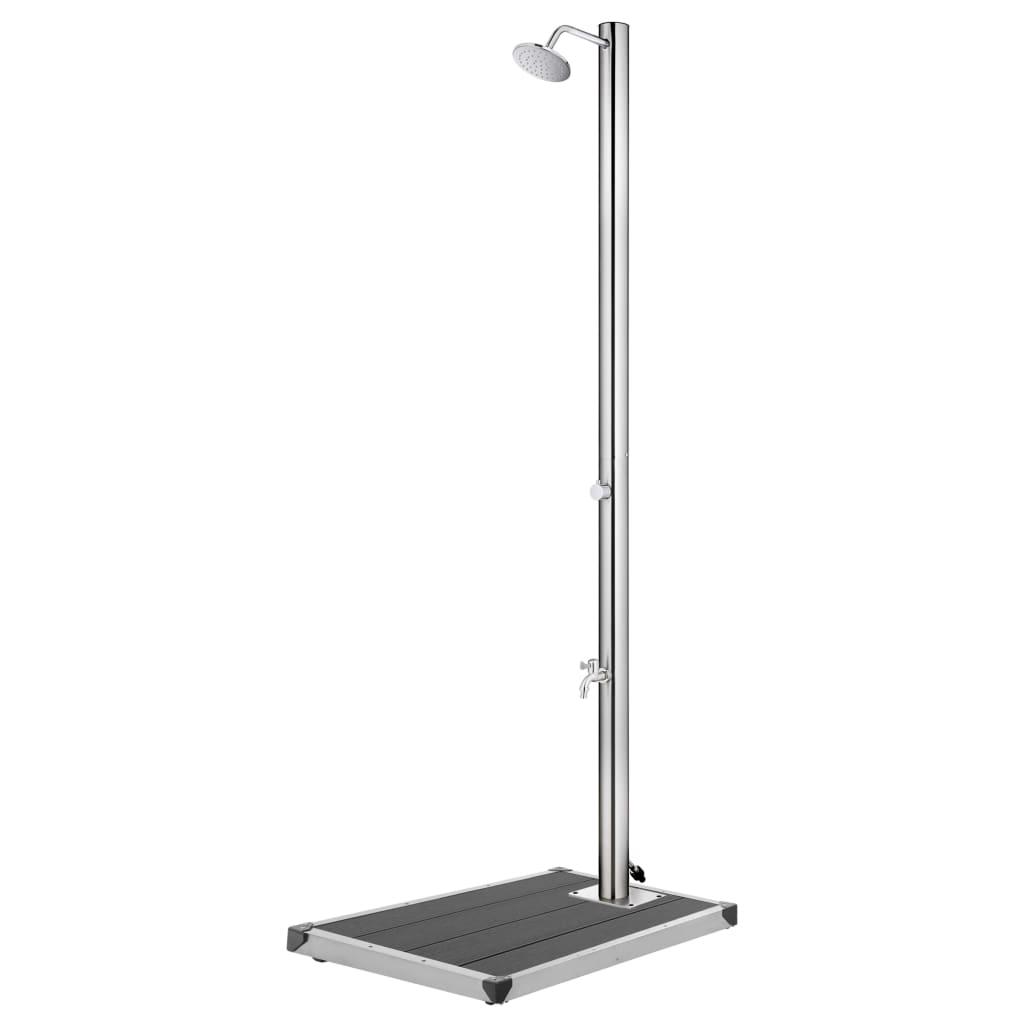 Levně vidaXL Zahradní sprcha s šedou základnou 220 cm nerezová ocel