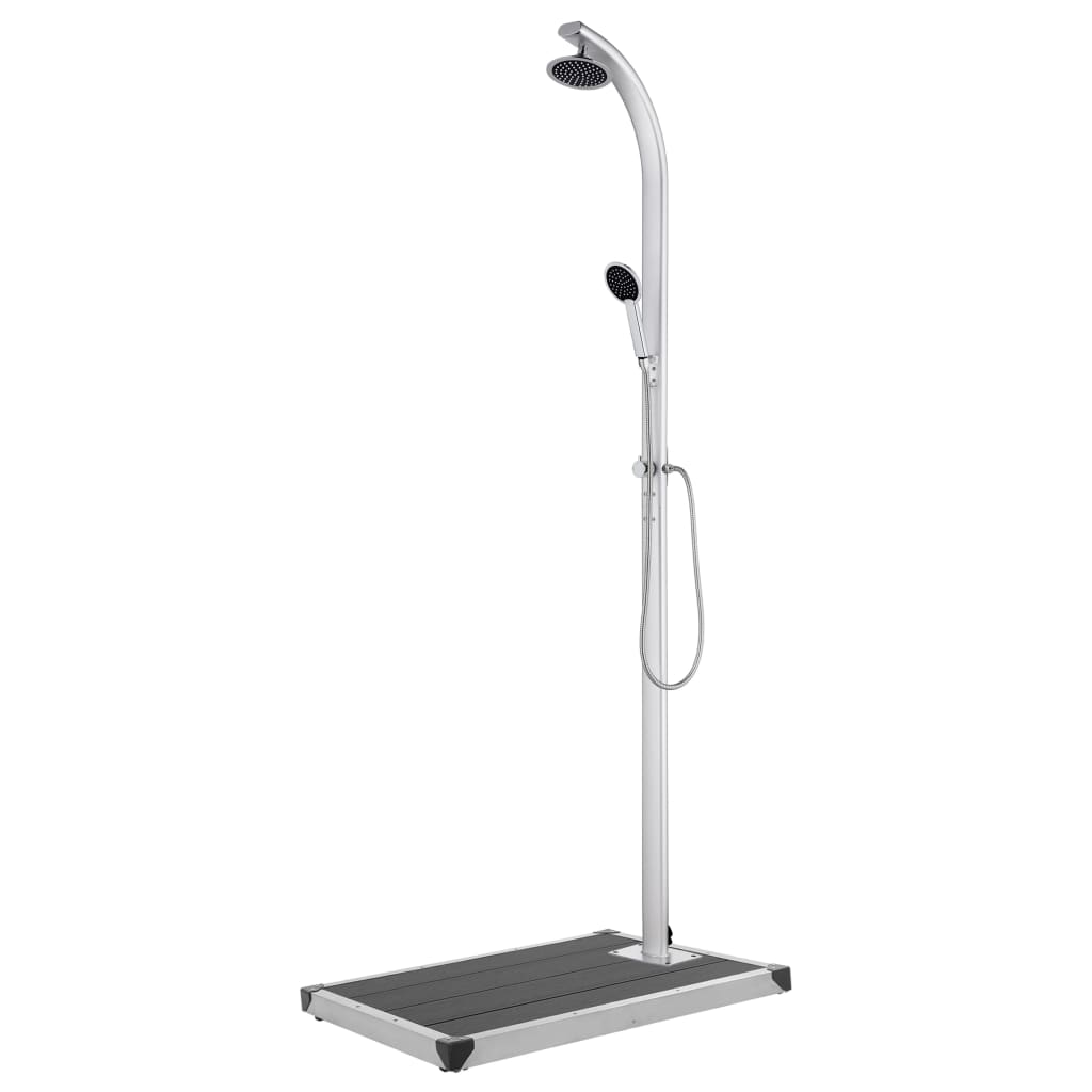Levně vidaXL Zahradní sprcha s šedou základnou 220 cm hliník