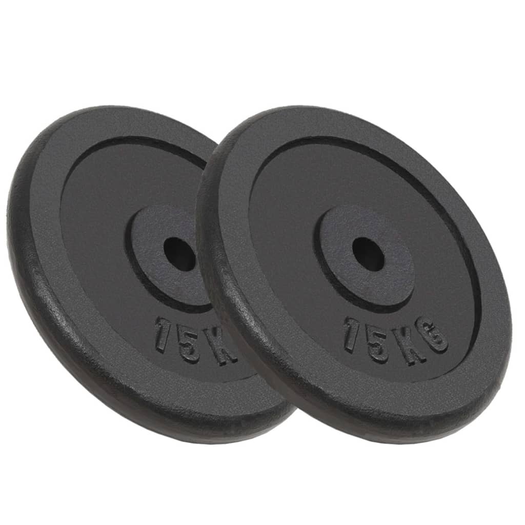 Levně vidaXL Kotouče na činky 2 ks 2x 15 kg litina
