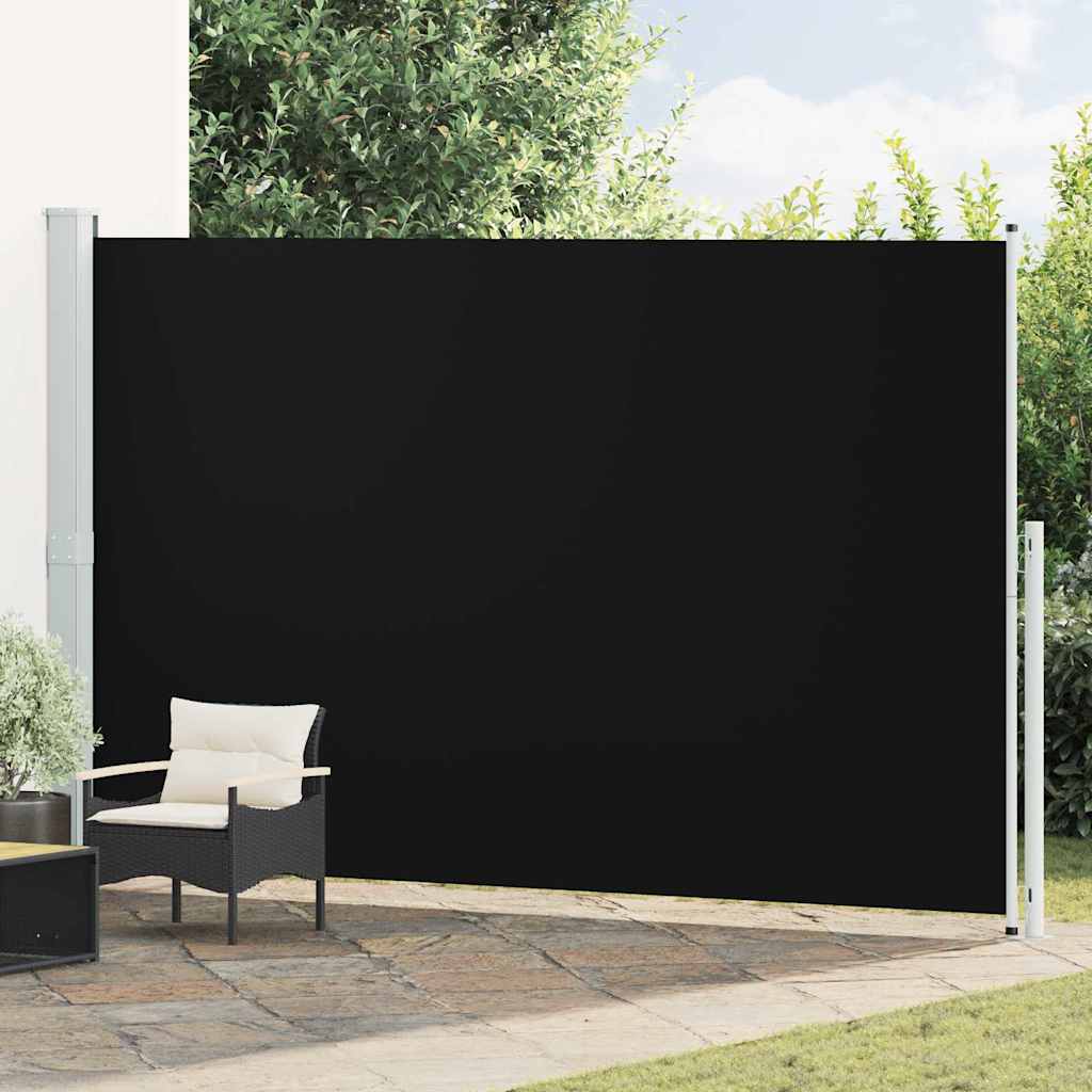 Levně vidaXL Zatahovací boční markýza/zástěna 220 x 500 cm černá