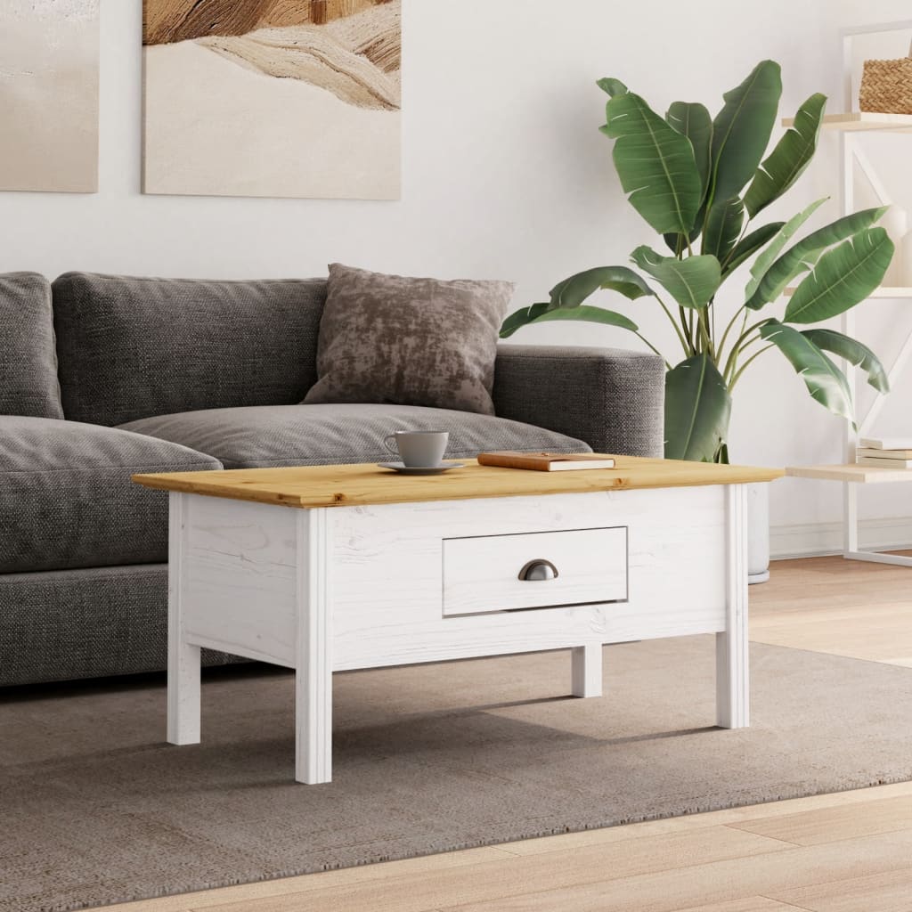 Levně vidaXL Konferenční stolek BODO bílý a hnědý 100x55x46 cm borovice