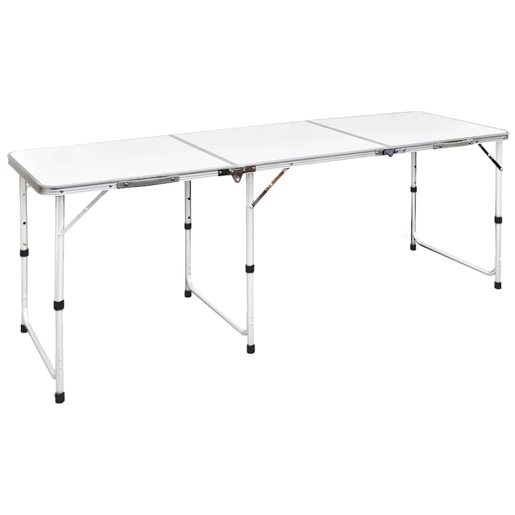 Levně vidaXL Skládací kempingový stůl s nastavitelnou výškou, hliníkový 180 x 60 cm
