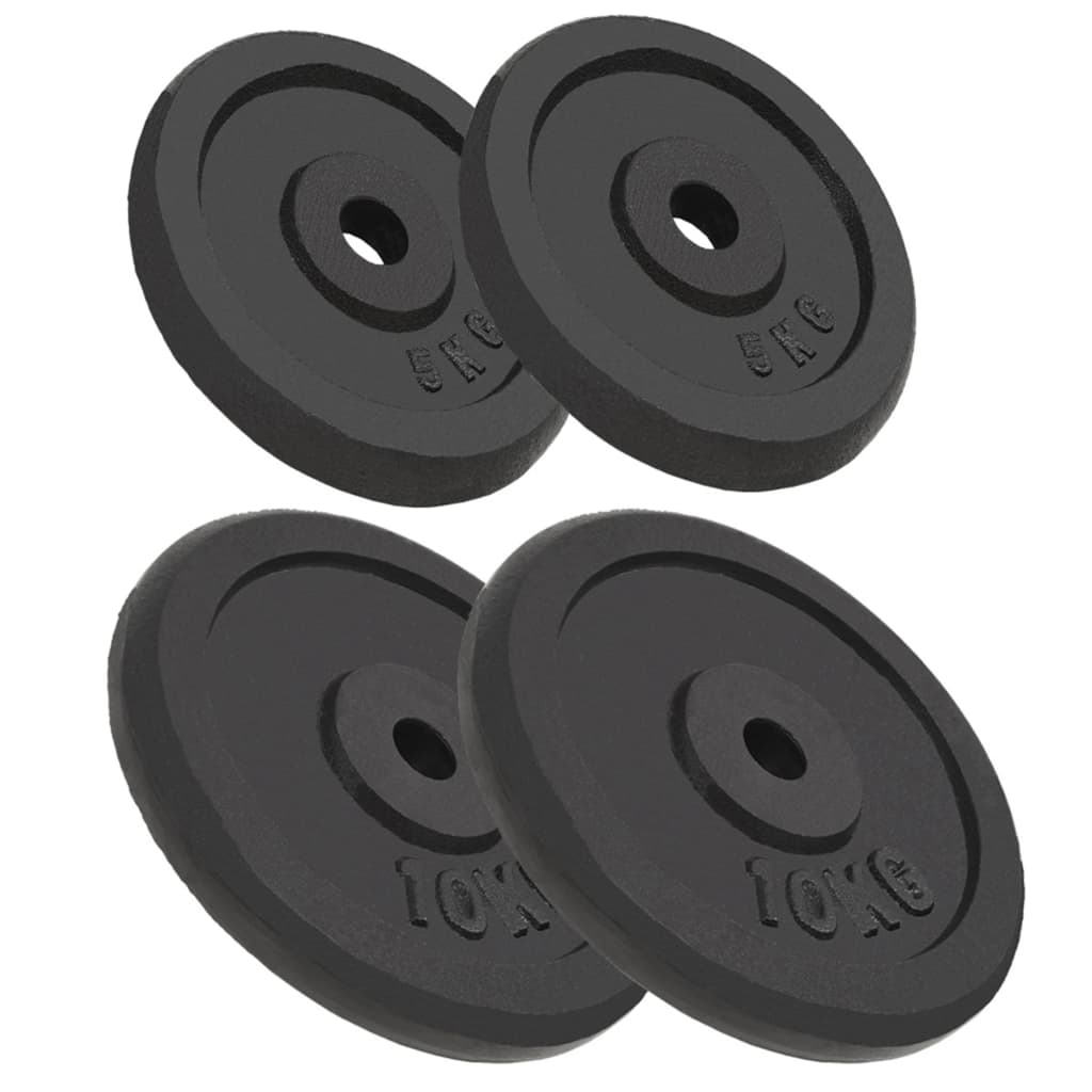 Levně vidaXL Kotouče na činky 4 ks 2x 10 kg + 2x 5 kg litina