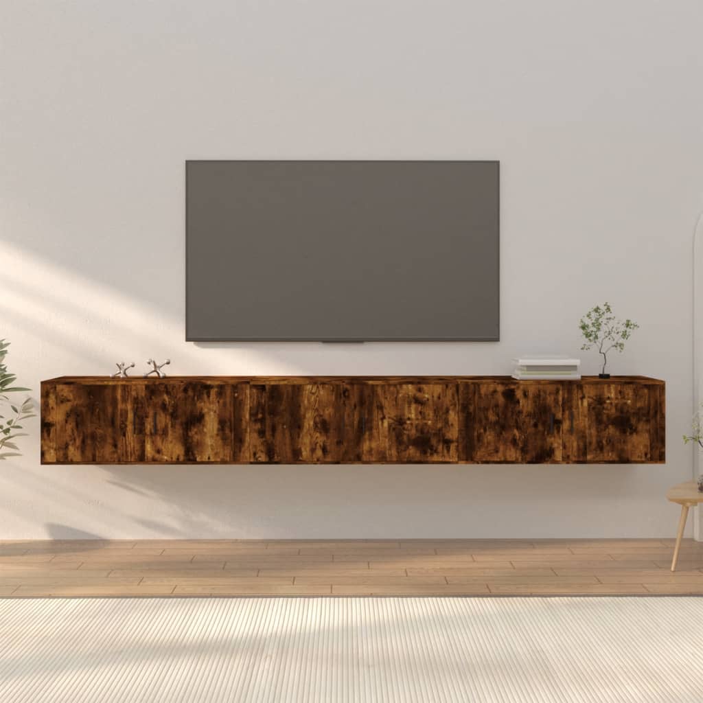 Levně vidaXL Nástěnné TV skříňky 3 ks kouřový dub 100 x 34,5 x 40 cm