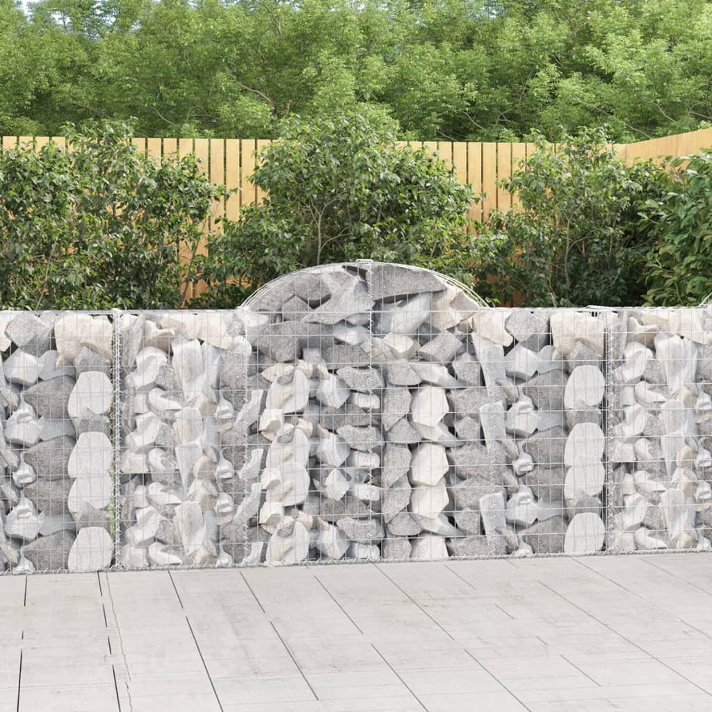 Levně vidaXL Klenuté gabionové koše 25ks 200x30x100/120cm pozinkované železo