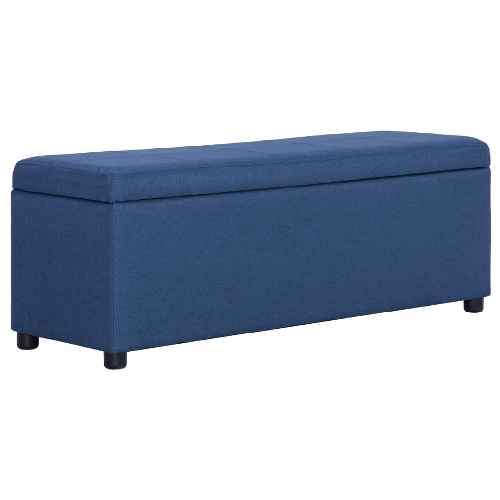 Levně vidaXL Lavice s úložným prostorem 116 cm modrá polyester